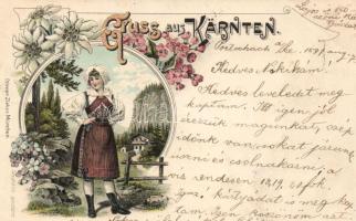 1897 Kärnten, Gailthalerin / folklore, Ottmar Zieher litho