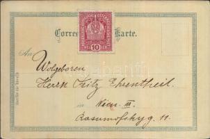 Klagenfurt, Lindwurm Denkmal, Maria Theresien Monument / statues, floral litho