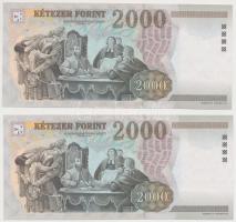 2002. 2000Ft (2x) sorszámkövetők T:I