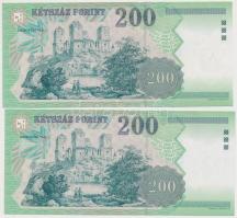 1998. 200Ft (2x) sorszámkövetők T:I