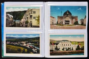 Fotóalbum 72 db RÉGI romániai városképes lappal / Photo album with 72 old Romanian town-view postcar...