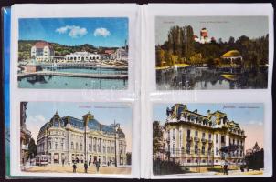 Fotóalbum 72 db RÉGI romániai városképes lappal / Photo album with 72 old Romanian town-view postcar...