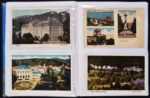 Fotóalbum 72 db RÉGI romániai városképes lappal / Photo album with 72 old Romanian town-view postcar...