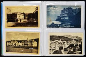 Fotóalbum 72 db RÉGI romániai városképes lappal / Photo album with 72 old Romanian town-view postcar...