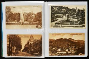 Fotóalbum 72 db RÉGI romániai városképes lappal / Photo album with 72 old Romanian town-view postcar...