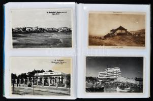 Fotóalbum 72 db RÉGI romániai városképes lappal / Photo album with 72 old Romanian town-view postcar...