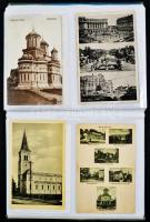 Fotóalbum 72 db RÉGI romániai városképes lappal / Photo album with 72 old Romanian town-view postcar...