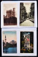 Fotóalbum 72 db RÉGI romániai városképes lappal / Photo album with 72 old Romanian town-view postcar...