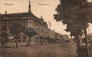 Temesvár, Bonnáz utca, Takarékpénztár / street, bank