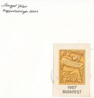 1957 Lengyel Gábor: Tavaszi sakkparti, feliratozott, kiállítási emlékjeggyel ellátott vintage fotómű...