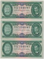 1969. 10Ft (5x) sorszámkövetők, köztük papírráncos darabok T:I,I-