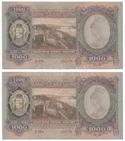 1943. 1000P (2x) sorszámkövetők, nyomdai papírránc T:I- hajtatlanok
Adamo P21