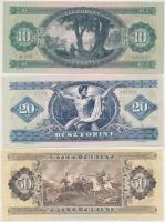 1969. 10Ft (2x) egyik papírránccal + 1975-1980. 20Ft (3x) + 1984. 100Ft (4x) + 1986. 50Ft T:I,I-,II(...