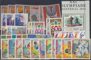 1973-1976 Summer olympics, Montreal 8 diff. sets, 1 pair and 1 block, 1973-1976 Nyári olimpia, Montreal 8 klf sor, 1 pár és 1 blokk