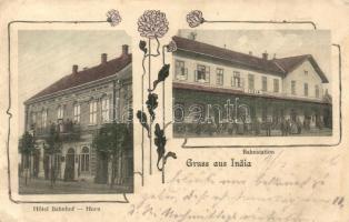 1906 India, Indija; vasútállomás, Horn Vasúti szálloda / Bahnhof / railway statiton, hotel. floral, Art Nouveau (EK)