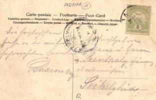 1906 India, Indija; vasútállomás, Horn Vasúti szálloda / Bahnhof / railway statiton, hotel. floral, ...