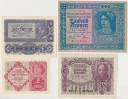 Ausztria 1922. 2K + 10K (4x) + 20K (2x) + 100K (4x) + 1000K (3x) T:I-,II,III,III- Austria 1922. 2 Kronen + 10 Kronen (4x) + 20 Kronen (2x) + 100 Kronen (4x) + 1000 Kronen (3x) C:AU,XF,F,VG