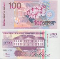 Suriname 1998. 100G + 2000. 100G nyomdai papírránc T:I,I- hajtatlanok Suriname 1998. 100 Gulden + 2000. 100 Gulden creases C:UNC,AU unfolded