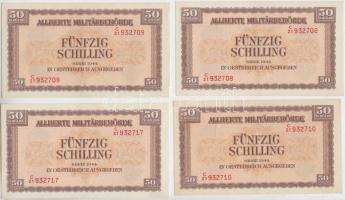 Ausztria/nemzetközi megszállás 1944. 50Sch (5x) T:I-,II,II- Austria/allied occupation 1944. 50 Schilling (5x) C:AU,XF,VF Krause 109