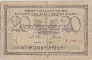 Lengyelország 1919. 20M T:III-,IV írás rajta Poland 1919. 20 Marek C:VG,G writing on it