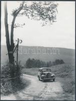 cca 1950 Autós kirándulás a Budai-hegyekben, 24x18 cm