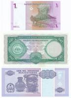 Mozambik 1971. 100Esc + Angola 1995. 100.000K + Kongói Demokratikus Köztársaság 1997. 1c T:I,I- hajt...