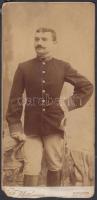 1888 Keményhátú katonai fotó, F. Wittmann, Révkomárom. Alsó részén hibás.  20x10cm