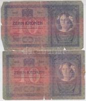 1904. 10K (2x) az egyik román felülbélyegzéssel T:III-