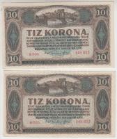 1920. 10K (2x) sorszámkövetők T:I-