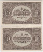 1920. 10K (2x) sorszámkövetők T:I-