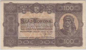 1923. 100K "Magyar Pénzjegynyomda Rt. Budapest" T:III