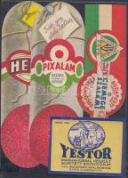 5db címke húsipari témában.