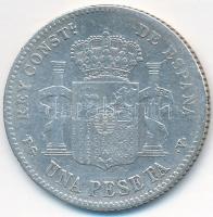 Spanyolország 1896. 1P Ag "XIII. Alfonz" T:2-
Spain 1896. 1 Peseta Ag "Alfonso XIII&q...