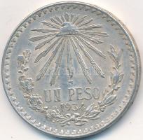 Mexikó 1934. 1P Ag T:2,2- Mexico 1934. 1 Peso Ag C:XF,VF Krause KM#455