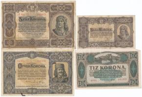1912. 100K román felülbélyegzéssel + 1913. 20K román felülbélyegzéssel + 1915-1920. 10K (2x) + 1916-1920. 1K (2x) + 1917-1920. 2K (2x) + 1920. 50K "Orell Füssli Zürich" + 100K "Orell Füssli Zürich" + 1923. 100K "Magyar Pénzjegynyomda Rt. Budapest" T:vegyes