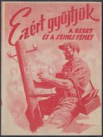 "Ezért gyűjtjük a rezet és a színes fémet." Szoc.reál szórólap fémgyűjtésről. cca 1950 14x10cm