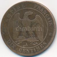 Franciaország 1861A 10c Br "III. Napóleon" T:3
France 1861A 10 Centimes Br "Napoleon ...