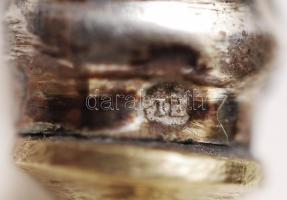 Ezüst (Ag.) nyelű hal villa (6db) és kés (6d) plusz a lapát, eredeti dobozában, jelzett, lapáton kar...