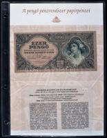 "Bankjegyek egy letűnt korszakból - A pengő korszak papírpénzei" 1P - 100.000.000BP (30xkl...