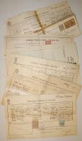 1914-1915 6db születési ill. halotti anyakönyvi kivonat okmánybélyegekkel