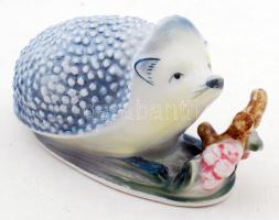 Zsolnay süni, kézzel festett, hibátlan, jelzett, m:6, h:9 cm / Zsolnay chinaware figure