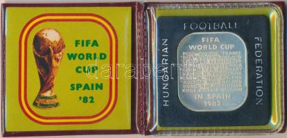 1982. "MLSZ / FIFA Világbajnokság Spanyolországban" Ag emlékérem eredeti tokban, tanúsítvánnyal (35g/0.925/35x40mm) T:PP