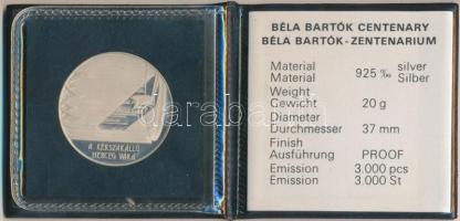 Fülöp Zoltán (1951-) 1981. "Bartók Béla / A kékszakállú herceg vára" Ag emlékérem ÁPV plas...