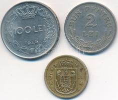 Románia 1924. 2L CuNi + 1930. 5L NiBr + 1944. 100L Ni T:2,2-,3
Romania 1924. 2 Lei CuNi + 1930. 5 Le...