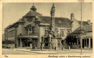 Vác, Rendőrségi palota, Szentháromság szobor, Temetkezési vállalat (EK)