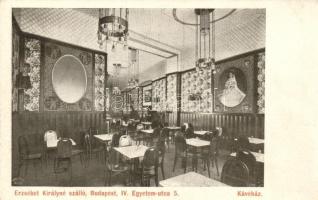 Budapest V. Erzsébet királyné szálló, kávéház, belső; Egyetem utca 5.