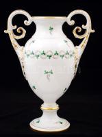 Herendi petrezselyem mintás kézzel festett amfóra, hibátlan, jelzett, m: 30 cm