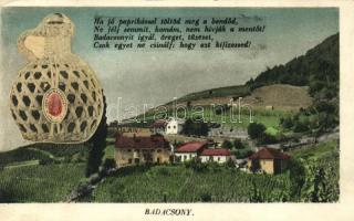 Badacsony, Ibos Szőlőgazdaság boros üveg reklámmal (EK)