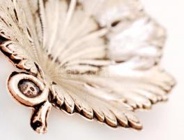 Levél alakú ezüst (Ag) tálka, jelzett, 23,8 g