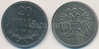 Vegyes: 1916-1920. 20f Fe (4xklf) + Ausztria 1916-1918. 20h Fe (3x) T:2,2-